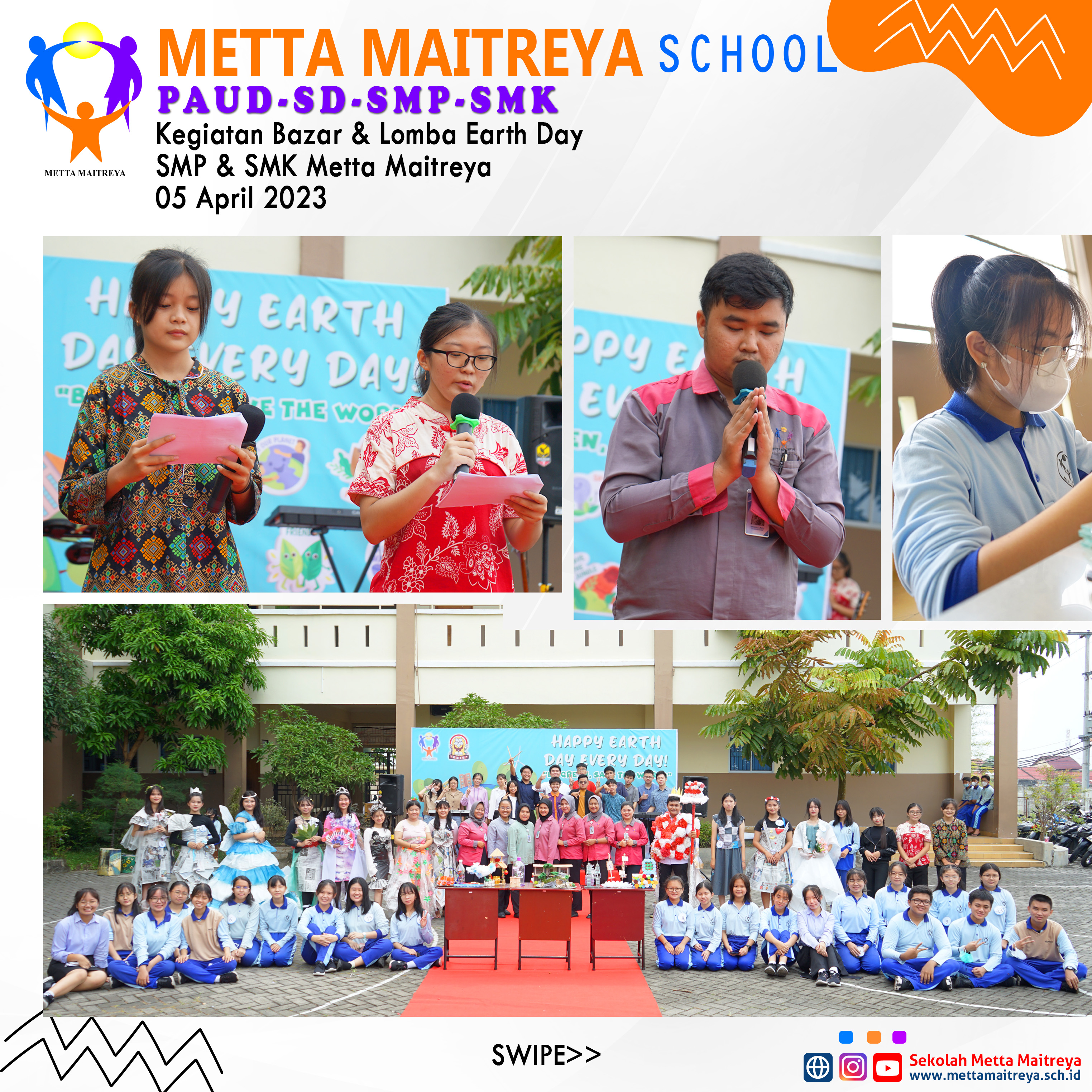 Kegiatan Bazar & Lomba Earth Day Kerajinan Tangan & Fashion Show | SMP & SMK METTA MAITREYA